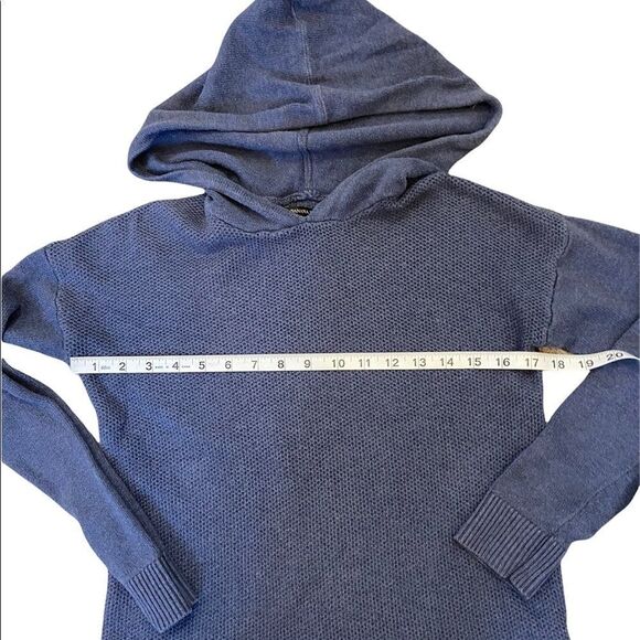 BANANA REPUBLIC Blue Loose Knit Hooded Cropped Sweater Crop Sleeve Top XS - Picture 9 of 9